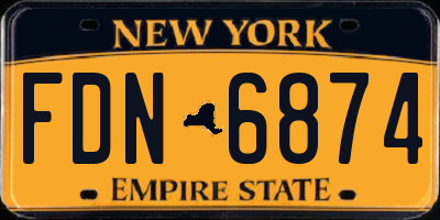 NY license plate FDN6874