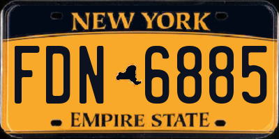 NY license plate FDN6885