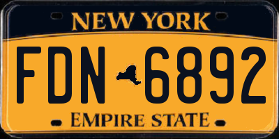 NY license plate FDN6892