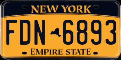 NY license plate FDN6893