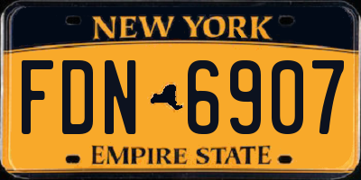 NY license plate FDN6907