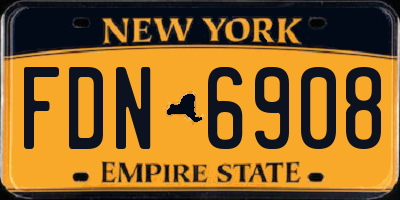 NY license plate FDN6908