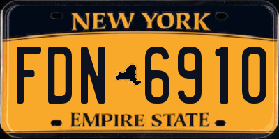 NY license plate FDN6910
