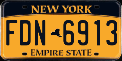 NY license plate FDN6913