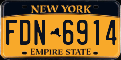 NY license plate FDN6914