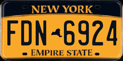 NY license plate FDN6924
