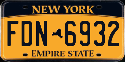 NY license plate FDN6932