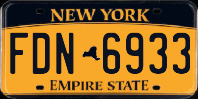 NY license plate FDN6933