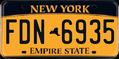 NY license plate FDN6935