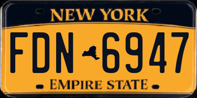NY license plate FDN6947