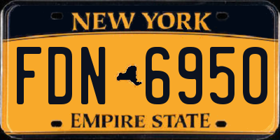 NY license plate FDN6950