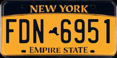 NY license plate FDN6951