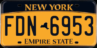 NY license plate FDN6953