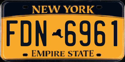 NY license plate FDN6961