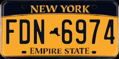 NY license plate FDN6974