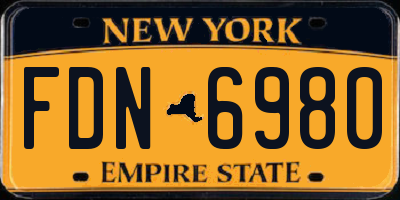 NY license plate FDN6980