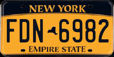 NY license plate FDN6982