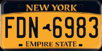 NY license plate FDN6983
