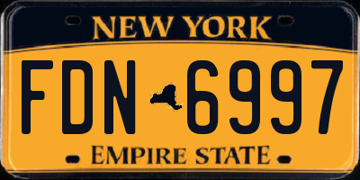 NY license plate FDN6997