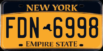 NY license plate FDN6998