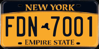 NY license plate FDN7001
