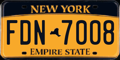 NY license plate FDN7008