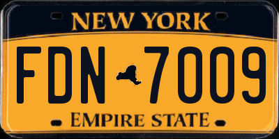 NY license plate FDN7009