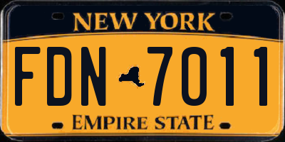 NY license plate FDN7011