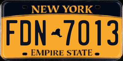 NY license plate FDN7013