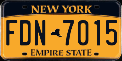 NY license plate FDN7015
