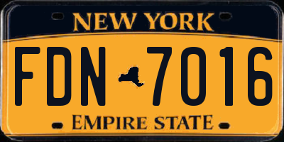NY license plate FDN7016
