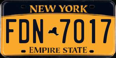 NY license plate FDN7017