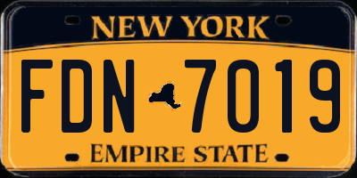 NY license plate FDN7019