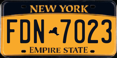 NY license plate FDN7023