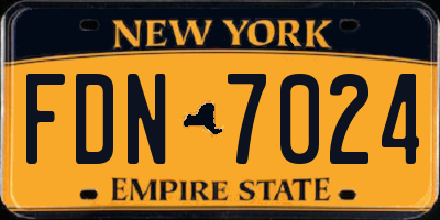 NY license plate FDN7024