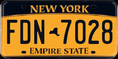 NY license plate FDN7028
