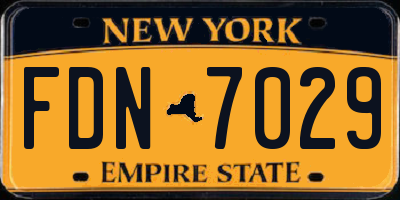 NY license plate FDN7029