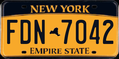 NY license plate FDN7042