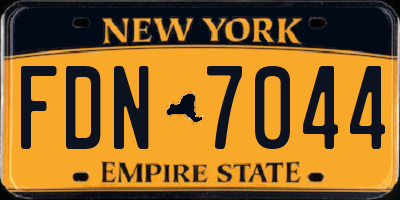 NY license plate FDN7044