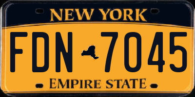 NY license plate FDN7045