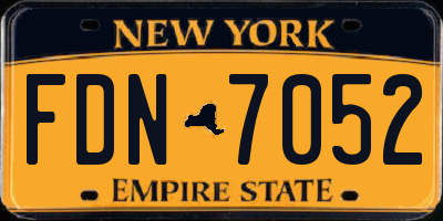 NY license plate FDN7052
