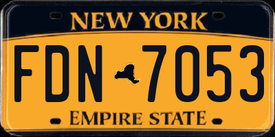 NY license plate FDN7053