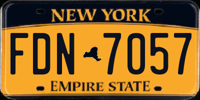NY license plate FDN7057