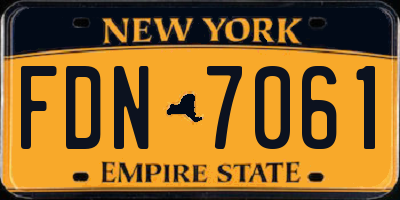 NY license plate FDN7061
