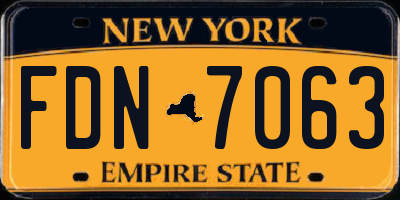NY license plate FDN7063