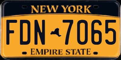 NY license plate FDN7065