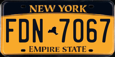NY license plate FDN7067