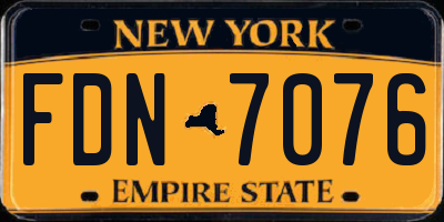 NY license plate FDN7076