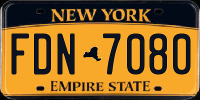 NY license plate FDN7080