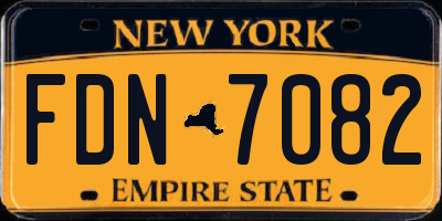 NY license plate FDN7082